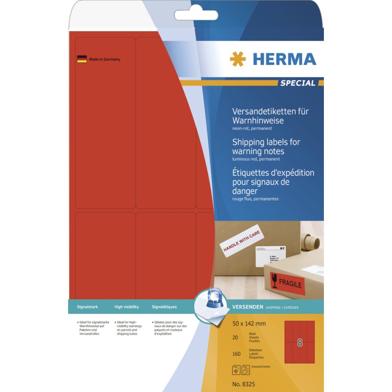 HERMA étiquettes d'expédition SPECIAL, 50 × 142 mm, blanc, 200 pièces