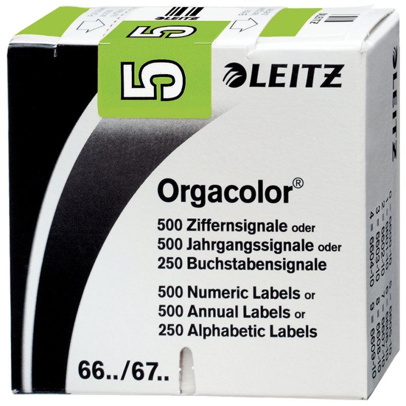 LEITZ étiquettes de classement Orgacolor '1' en rouleau, jaune, 30×23 mm, 500 pièces
