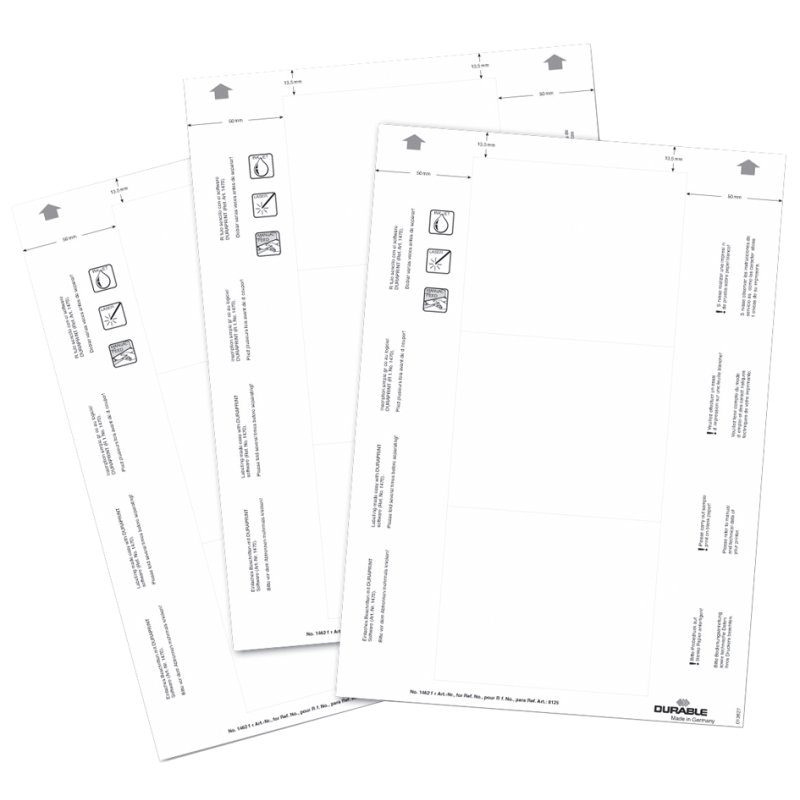 DURABLE insteeknaamkaartjes voor naamplaatjes, 30 × 60 mm, wit, 540 stuks