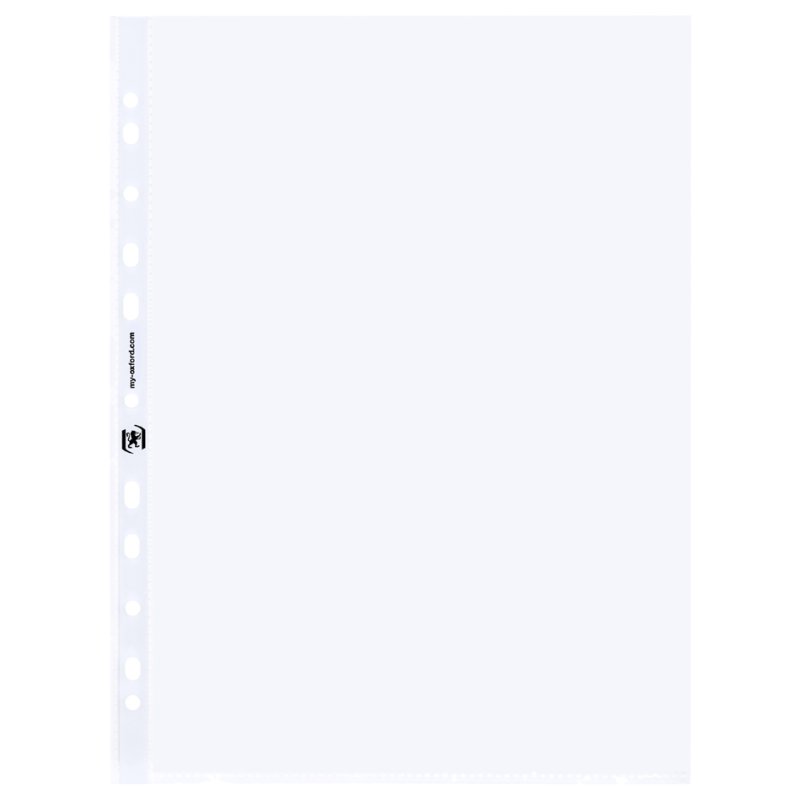 Oxford pochettes de documents A4, PP 0,09 mm, cristal clair, 10 pièces