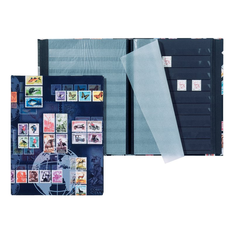 PAGNA album de collection de timbres A4, 16 pages, carton noir