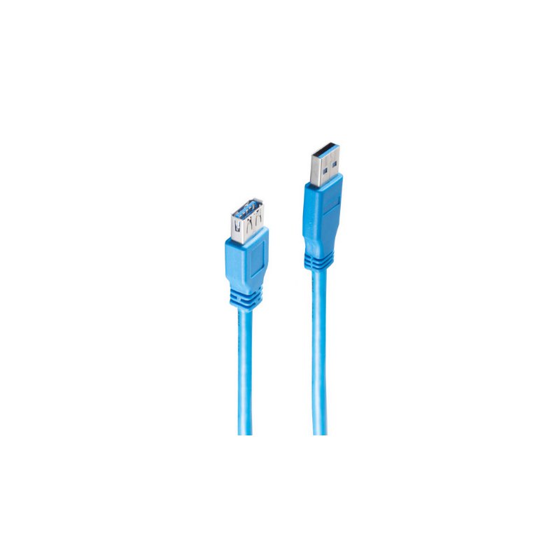shiverpeaks Câble d'extension USB 3.0 A mâle vers A femelle, bleu, 5 mètres