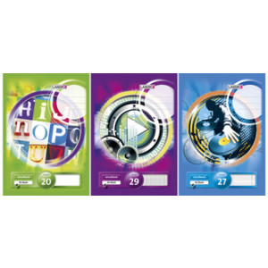 LANDRÉ schrift A4, geruit/gelinieerd, 4-gaats perforatie, 50 vel