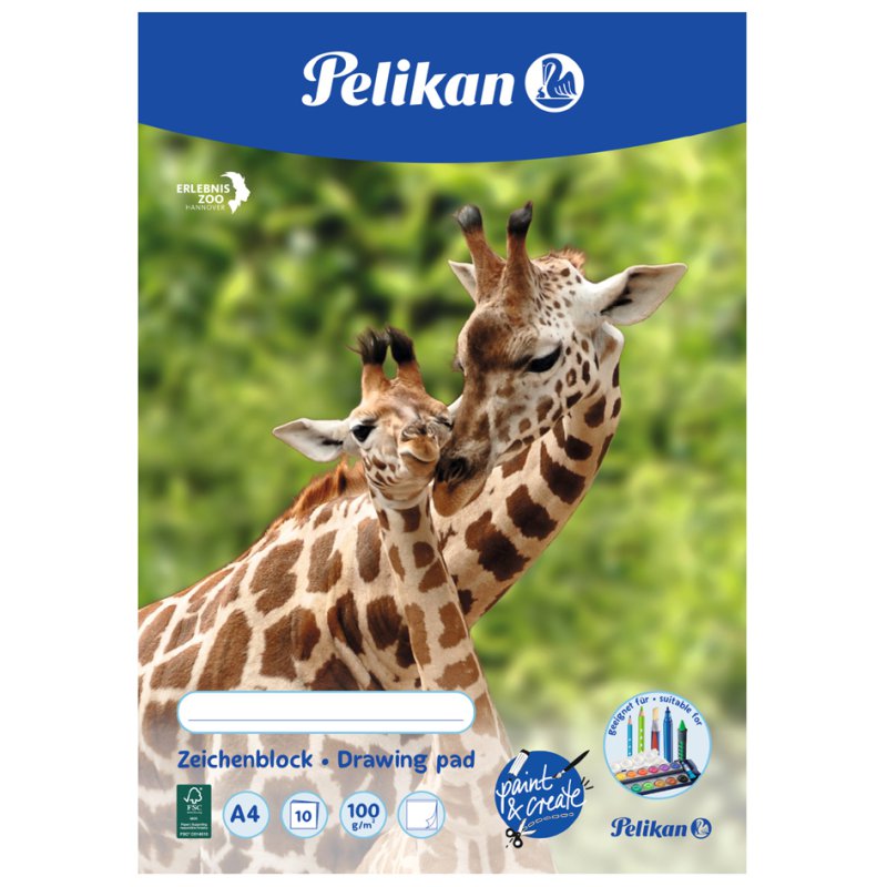 Bloc de dessin Pelikan C4/10, A4, 100 g/m², 10 feuilles