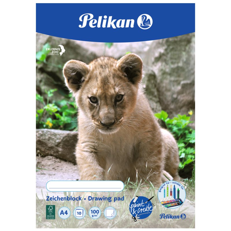 Bloc de dessin Pelikan C4/10, A4, 100 g/m², 10 feuilles