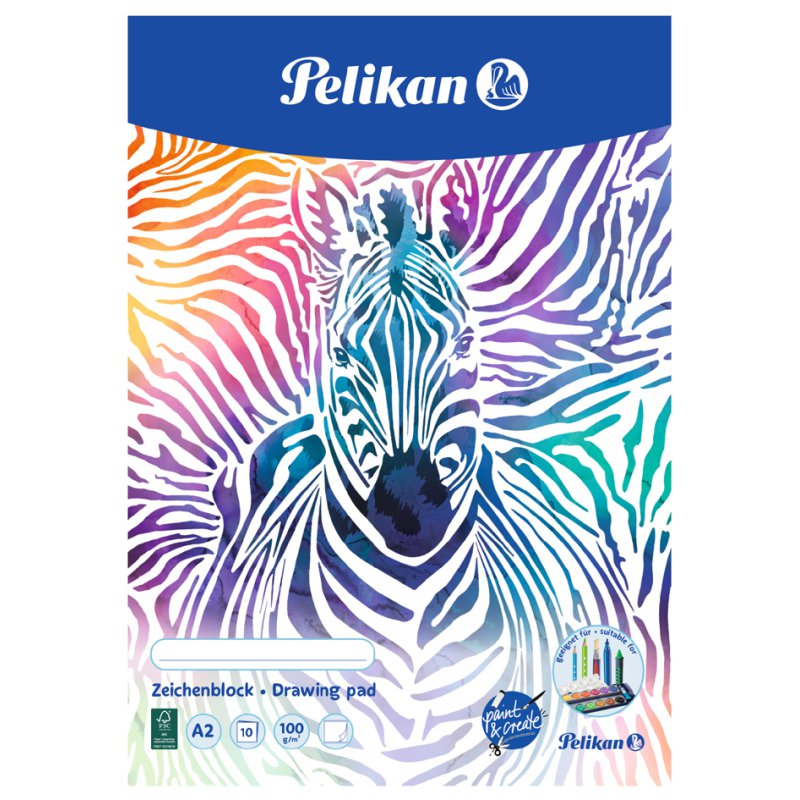 Pelikan bloc de dessin C2/10, blanc, format A2, 100 g/m², 10 feuilles