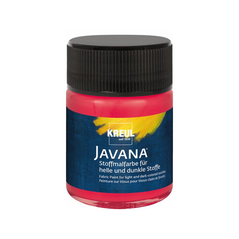 KREUL peinture textile JAVANA, jaune, 50 ml, base aqueuse