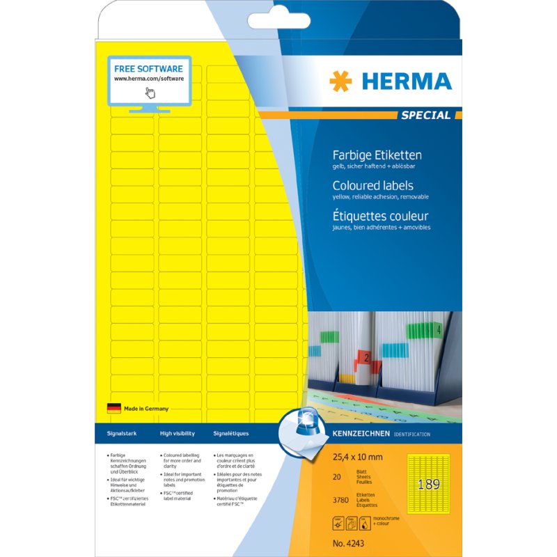 HERMA étiquettes universelles, 105 × 148 mm, vert, 80 pièces