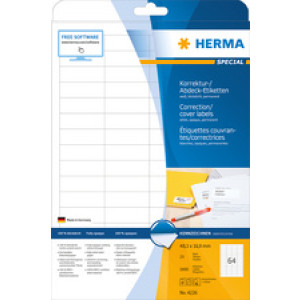 HERMA afdek-etiketten 105 x 148 mm, wit, ondoorzichtig, permanent