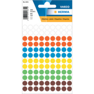 HERMA markeringsstickers rond, 13 mm, zwart, 240 stuks