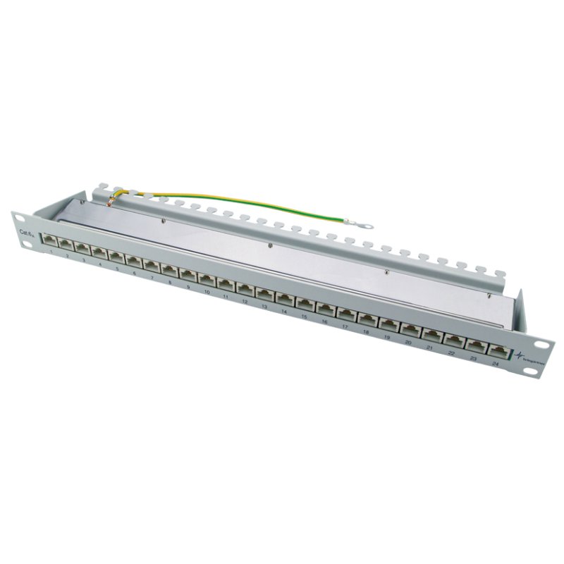 TELEGÄRTNER 19" patch panel Cat.6A, 24-port RJ45, black