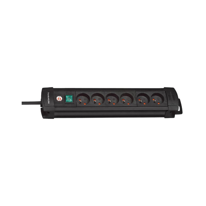 brennenstuhl extension lead Premium Plus, 6 outlets, black, 3 m