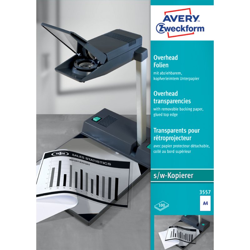 AVERY Zweckform OHP-folies A4, transparant, ongecoat, 100 stuks