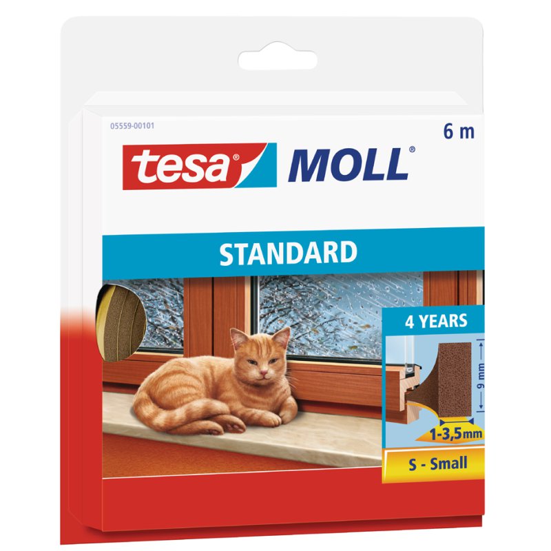 tesa Moll joint mousse I-profil, brun, 9 mm × 6 m