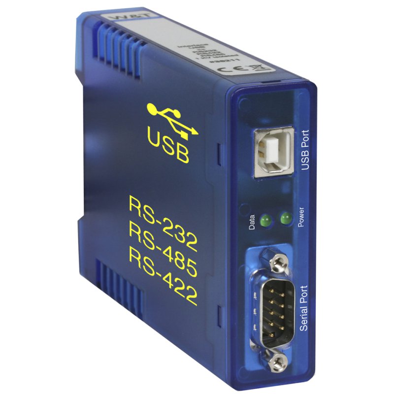 W&T convertisseur interface USB-RS232/RS422/RS485 industriel, isolation 1 kV, bleu