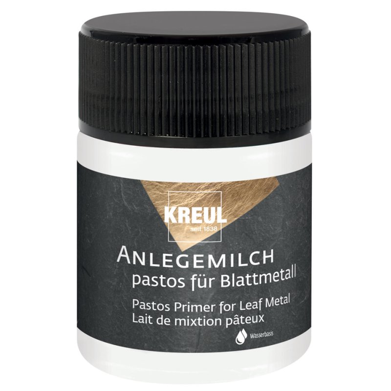 KREUL water-based metal leaf paste, white, in jar