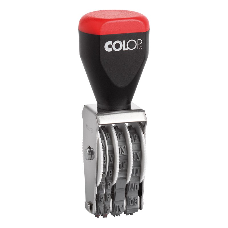 COLOP datumstempel, maanden in cijfers, 3 mm schrifthoogte, metalen behuizing