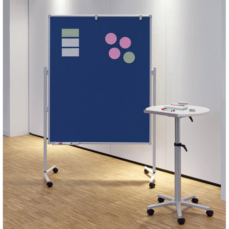 MAUL table de modération professionnel, 1200×1500 mm, bleu, surface textile