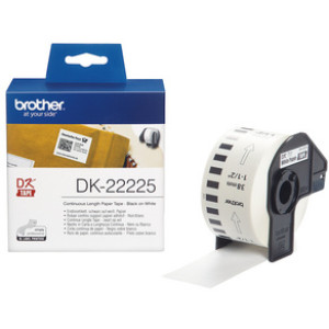 Brother DK-22205 doorlopende papieren etiketten, 62 mm × 30,48 m, zwart op wit