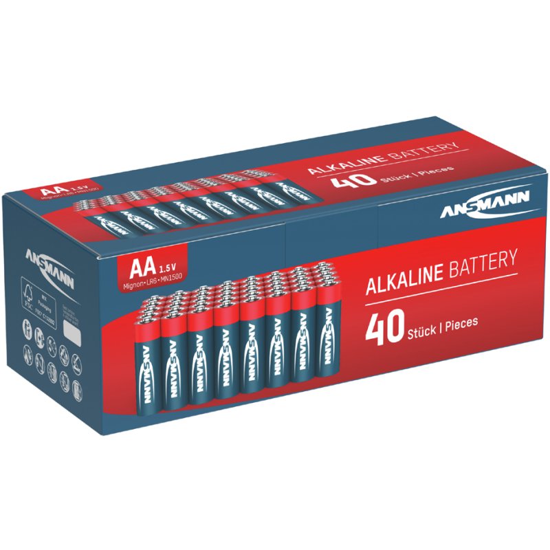 ANSMANN piles alcalines RED AA, 1,5 V, 20 pièces