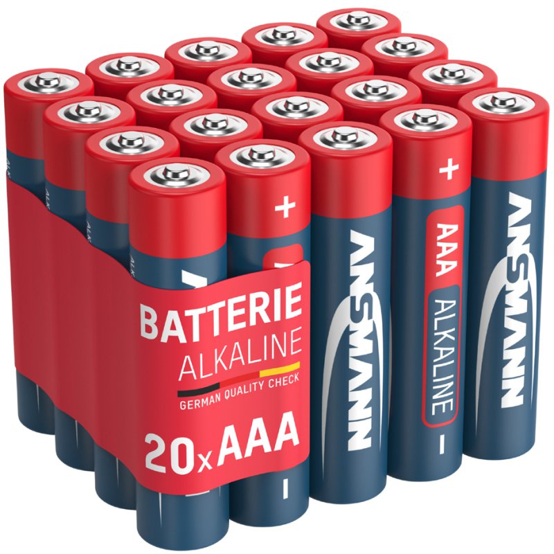 ANSMANN Piles Alkaline RED, AAA, 1,5 V, 20 pièces