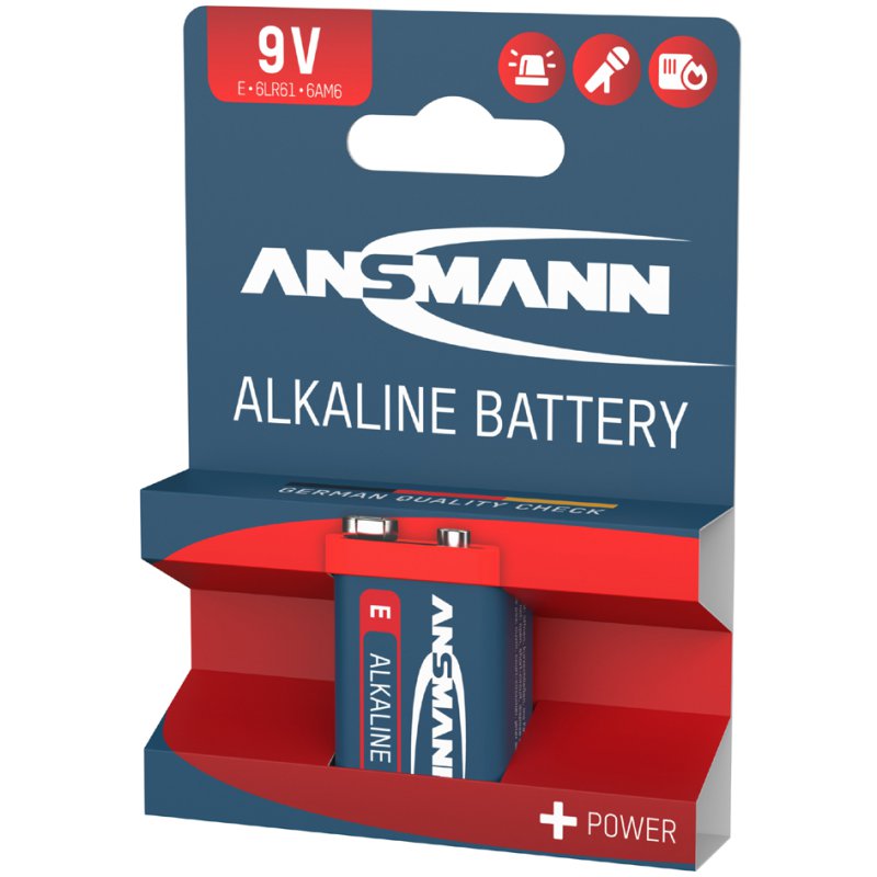 ANSMANN alkaline 9V E-block battery RED, 6LF22, 600 mAh