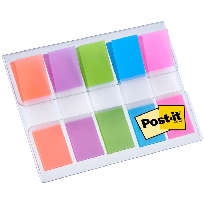 Post-it Index Mini onglets surligneurs, 11,9 × 43,2 mm, 5 couleurs, 100 pièces