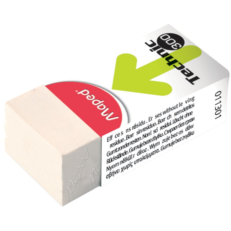 Maped gomme dessin technique, blanc, sans poussière, 39×18×12 mm