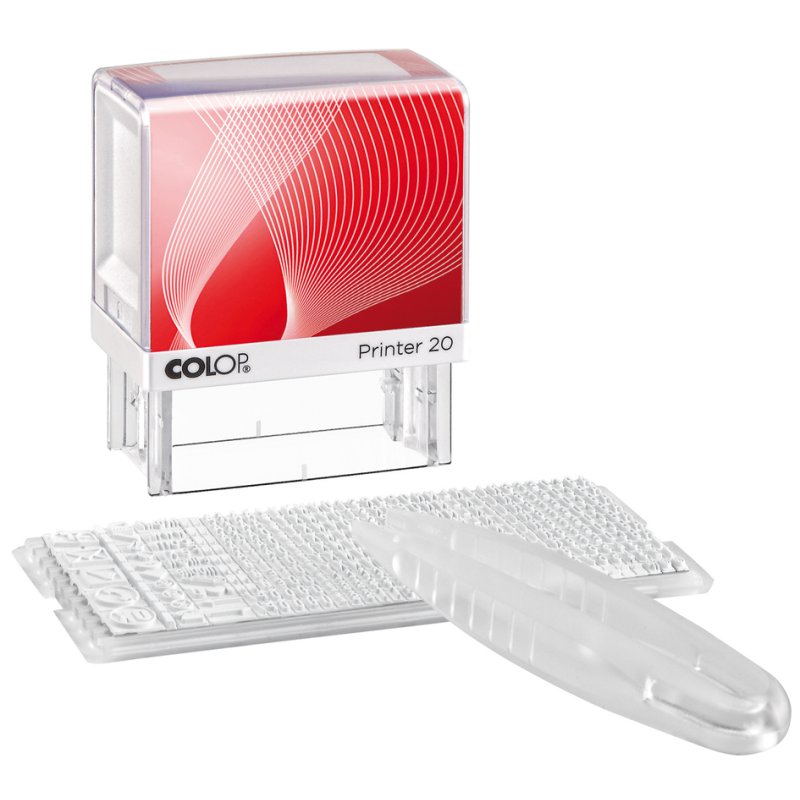 COLOP text stamp machine Printer 20/1, self-assembly, 14×38 mm, white
