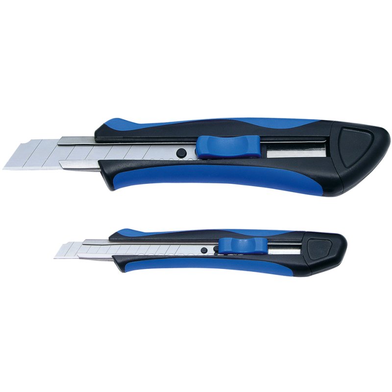 WEDO Premium Soft-Cut couteau de coupe professionnel, 18 mm, noir/bleu