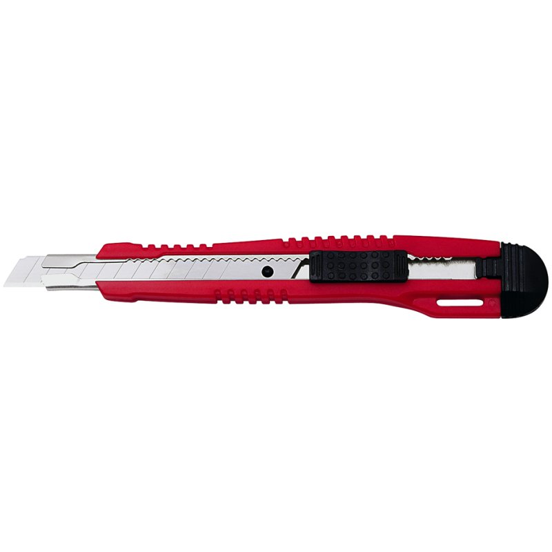 WEDO cutter mes, 9 mm lemmet, rood/zwart, met clip