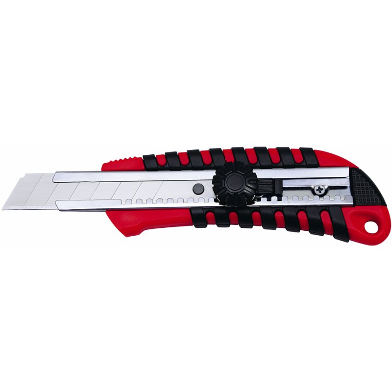 WEDO couteau de coupe professionnel, lame 18 mm, rouge/noir, plastique ABS
