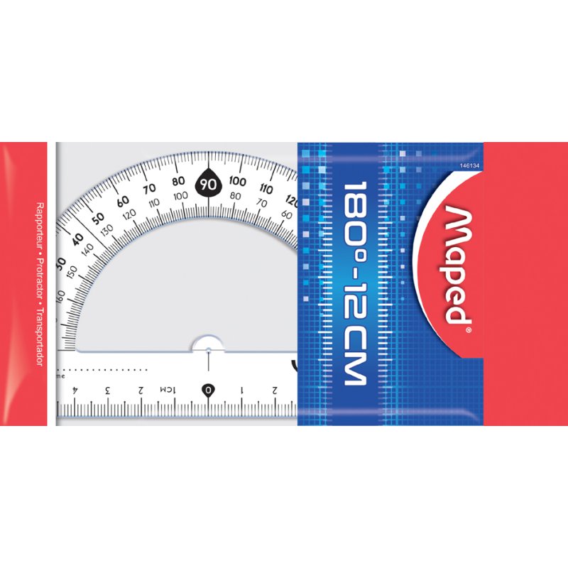 Maped rapporteur cristal 180 degrés, transparent, 120 mm
