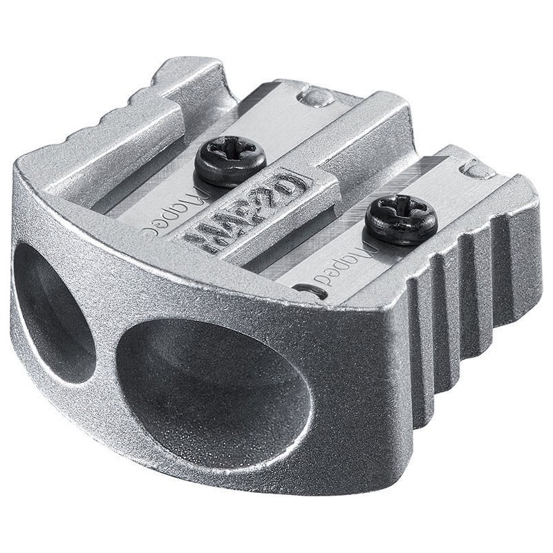 Maped taille-crayon métallique double, argent, 2 diamètres, jusqu'à 11 mm