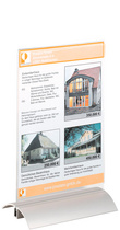 DURABLE tafelstandaard PRESENTER A5, transparant, aluminium voet