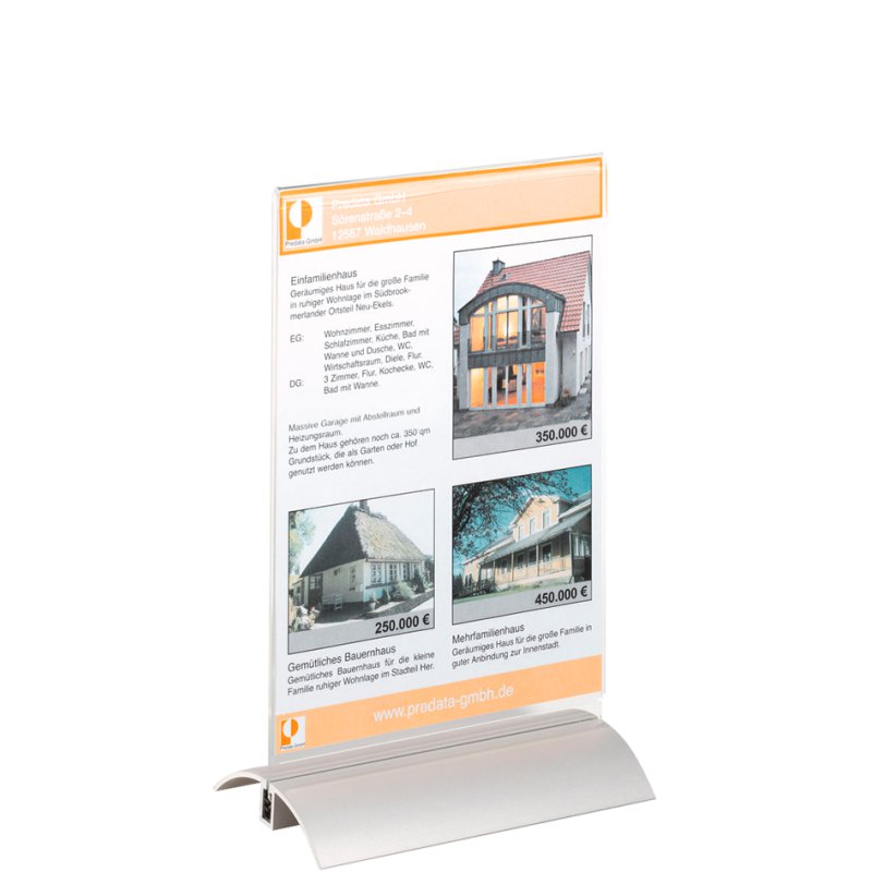 DURABLE présentoir de table PRESENTER A4, transparent, pied en aluminium