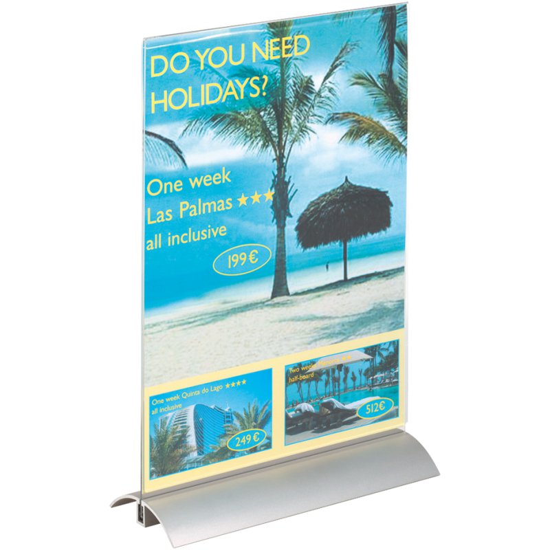 DURABLE présentoir de table PRESENTER A4, transparent, pied en aluminium