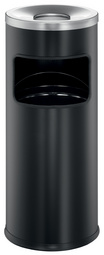 DURABLE prullenbak SAFE met asbak, 17 liter, zwart, metaal