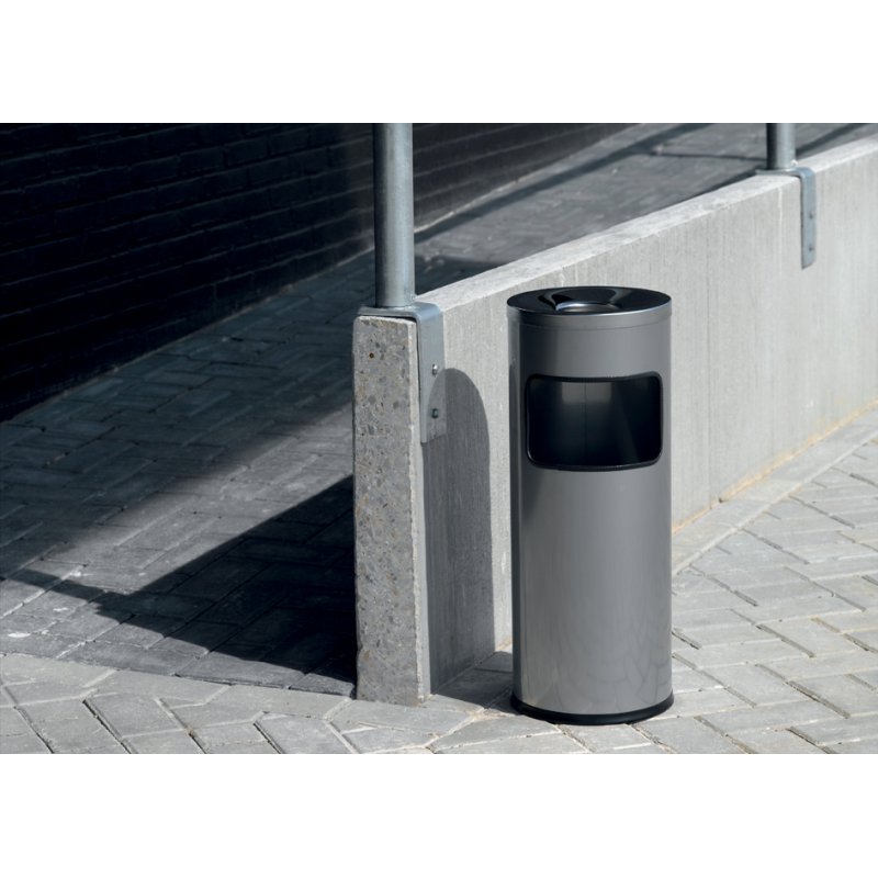 DURABLE corbeille SAFE avec cendrier, 17 litres, anthracite