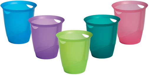 DURABLE prullenbak TREND, 16 liter, lichtgroen transparant