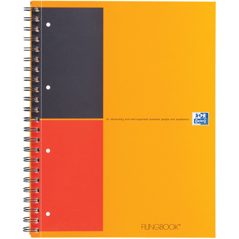 Oxford International bloc-notes Système de fichiers, quadrillé, A4+, 100 feuilles
