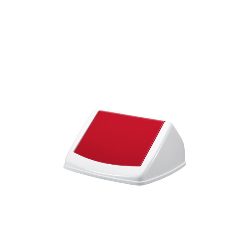 DURABLE deksel DURABIN FLIP LID SQUARE 40, wit/rood, zwenkbare inwerpklep