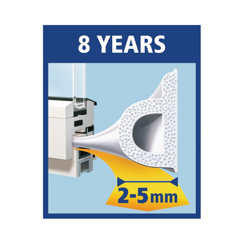 tesa Moll Classic P-profil joint en caoutchouc, blanc, 9 mm × 6 m