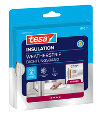 tesa Moll Classic P-profiel rubberen afdichting, wit, 9 mm × 10 m