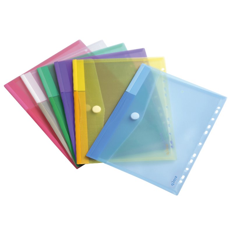 djois documentenmap A4, transparant, klittenbandsluiting, 12 stuks