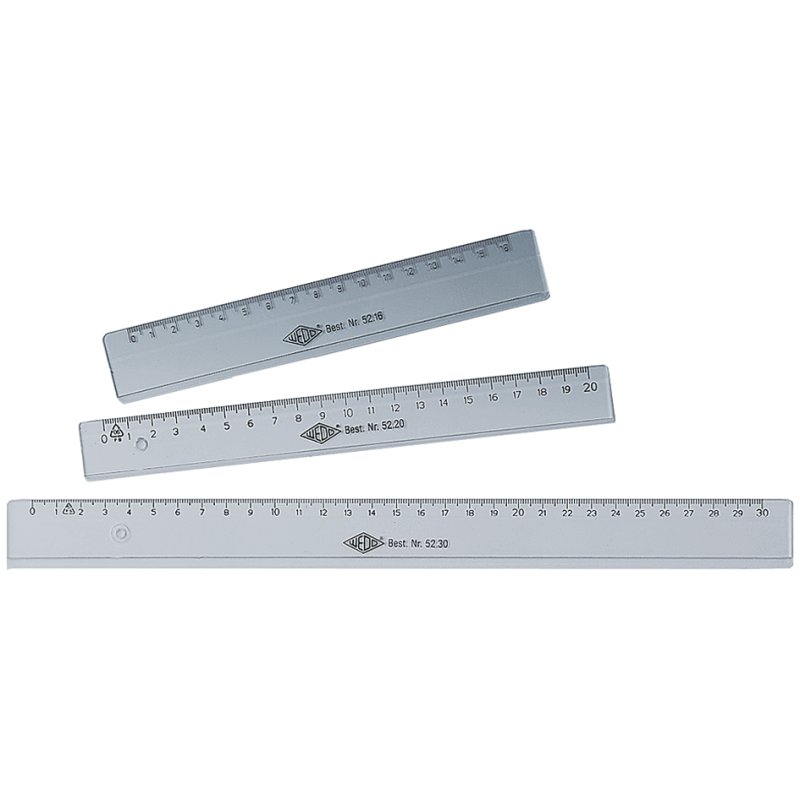 WEDO règle, 200 mm, plastique, transparent