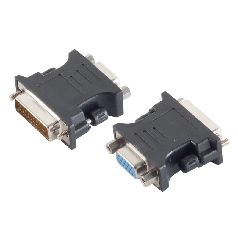 shiverpeaks DVI-I to VGA adapter, black, 24+5 pin to 15 pin