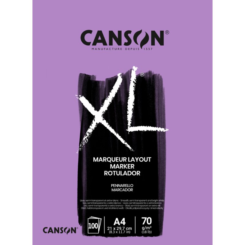 CANSON bloc de croquis XL MARKER, A4, 100 feuilles, 70 g/m²