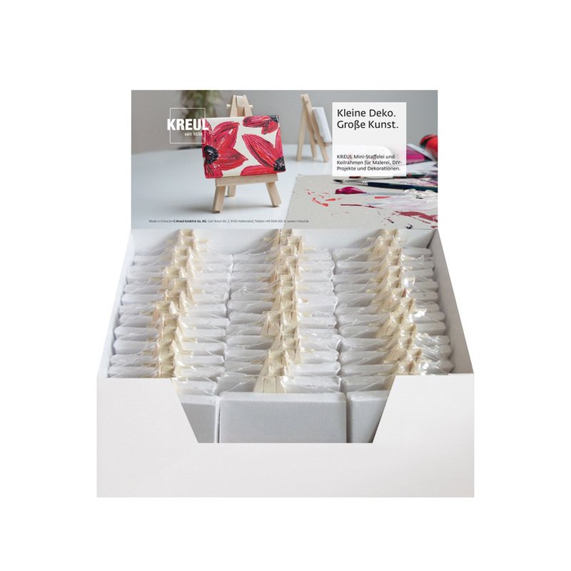 KREUL mini easel & stretcher frame, 60×110 mm & 60×80 mm, 36 sets