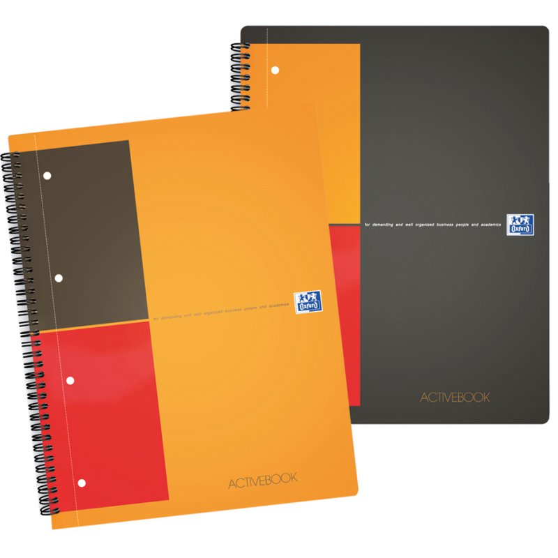 Oxford International bloc-notes ActiveBook, quadrillé, A4+, 80 feuilles